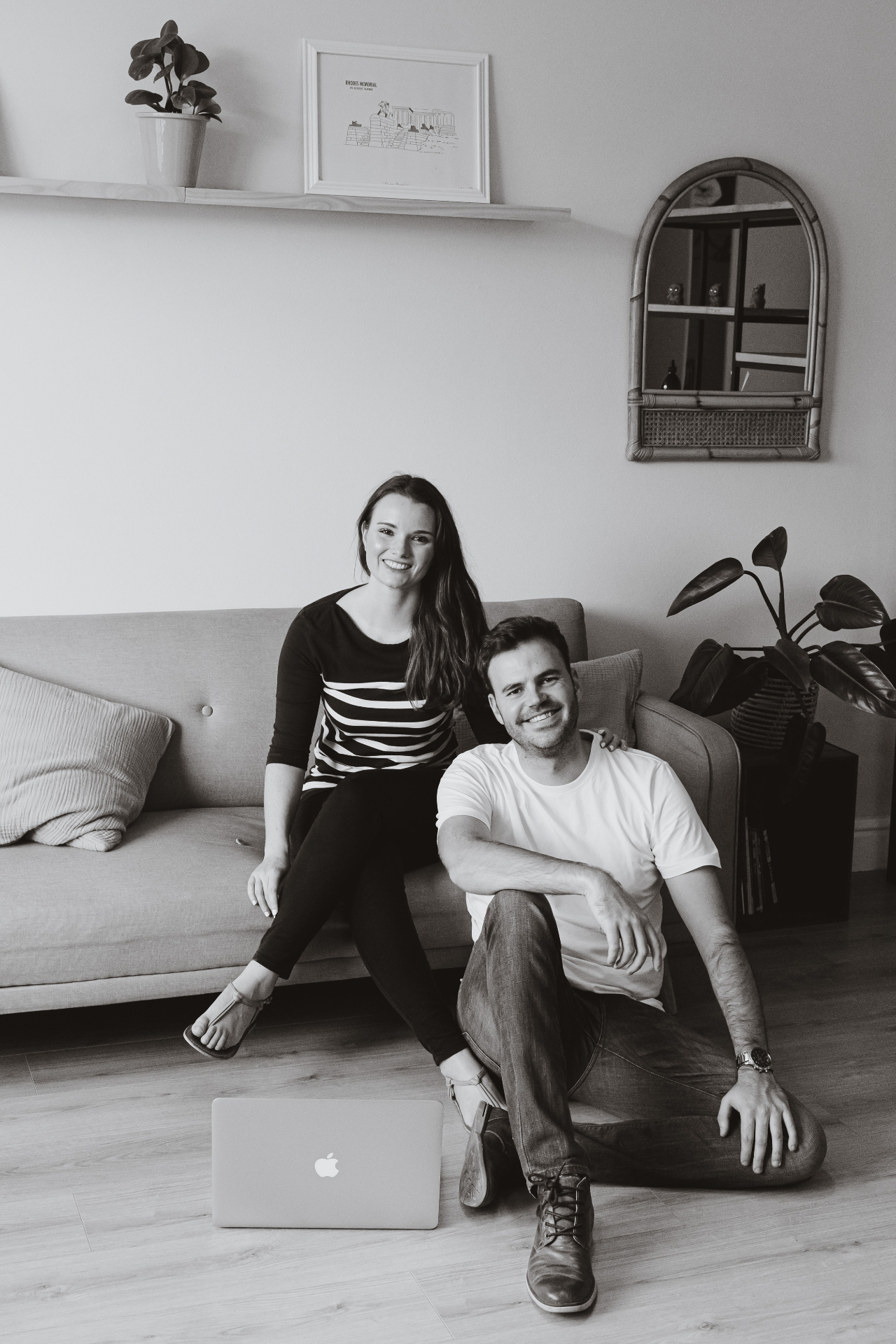 Lauren and Ulrich of Blue Rabbit Digital working together in the office