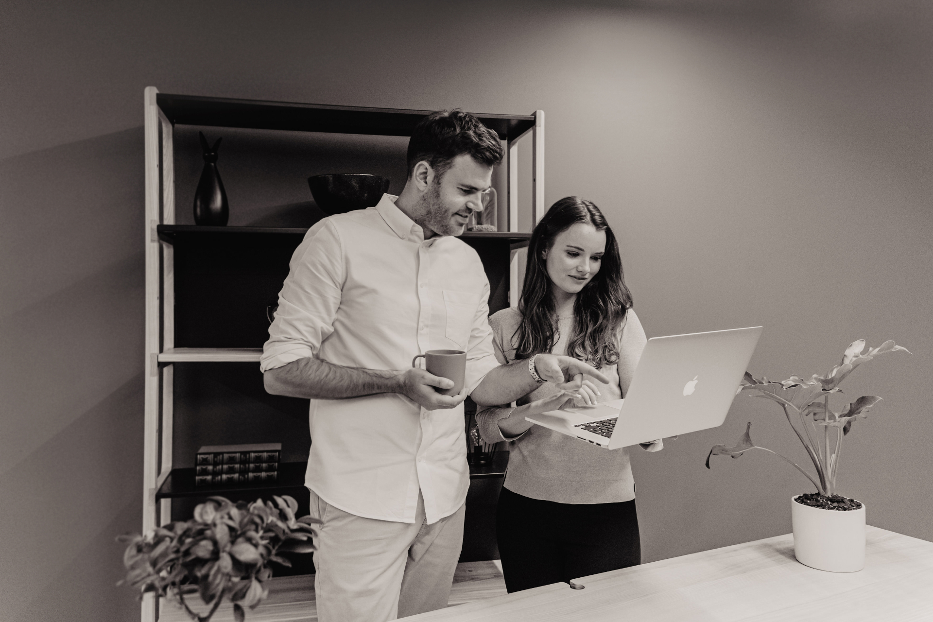 The Blue Rabbit Digital team collaborating in the office